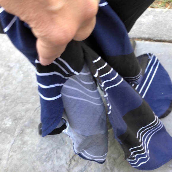 Old Navy Blue Black Maxi Side slit Sundress -M - Picture 7 of 7